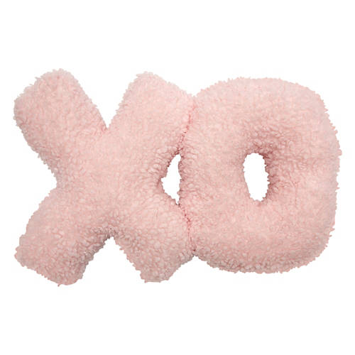 Valentine's Cozy & Fluffy Pillow - Pink Boucle XO