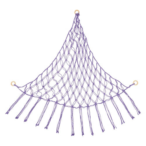 Triangular Shaped Boho Net Hammock, Purple