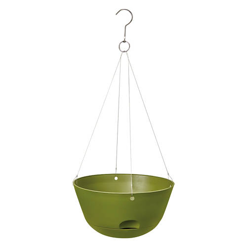 Self Watering Hanging Planter, Green Product Image Front shot 01