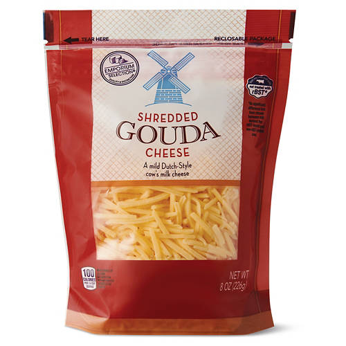 Specialty Shredded Gouda Cheese, 8 oz Product Image Front shot 01