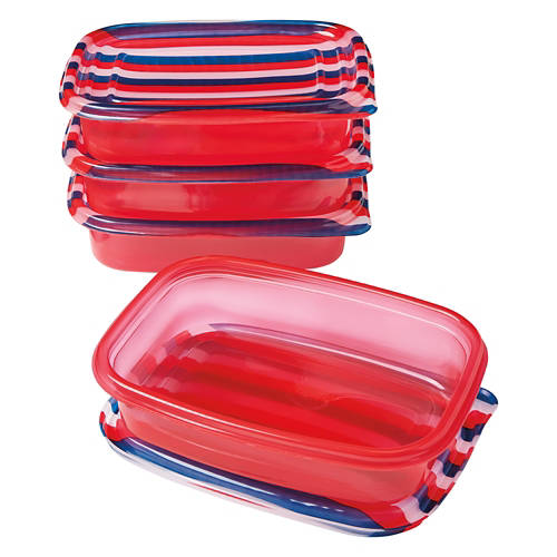 Single Compartment Food Container - Stripe Print