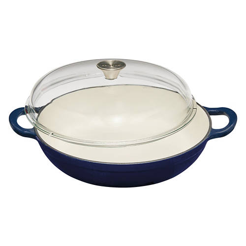 Cast Iron Shallow Casserole Braiser - Blue