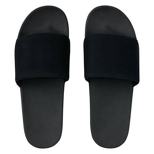 Ladies Premium Molded Footbed Slides - Black, 10