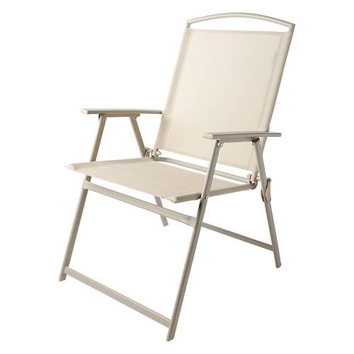 Black Sling Folding Chair, Gray