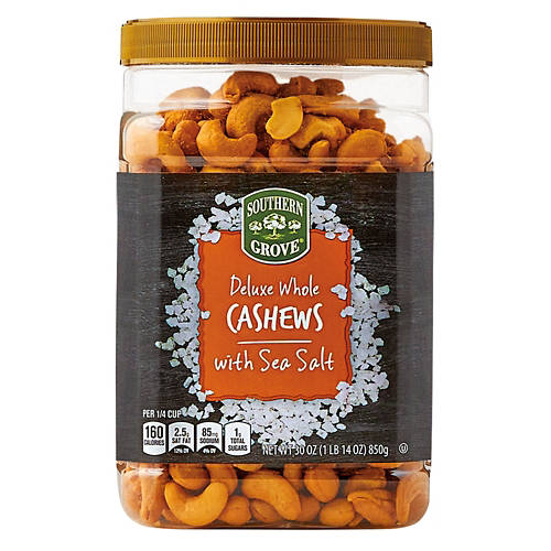 Deluxe Whole  Cashews with Sea Salt, 30 oz