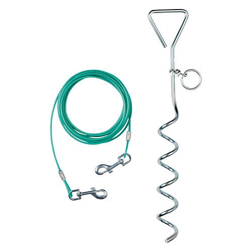 16 Ft Dog Run Cable and Stake - Blue