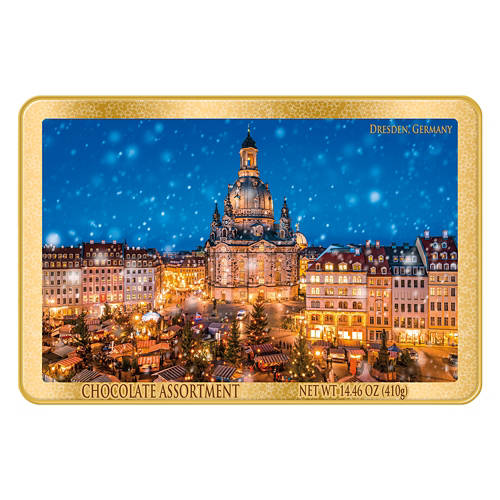 European Chocolates in Gold Collectible Tin