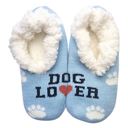 Ladies Cozy Knit Slipper Socks - Dog Lover, Size 4-10