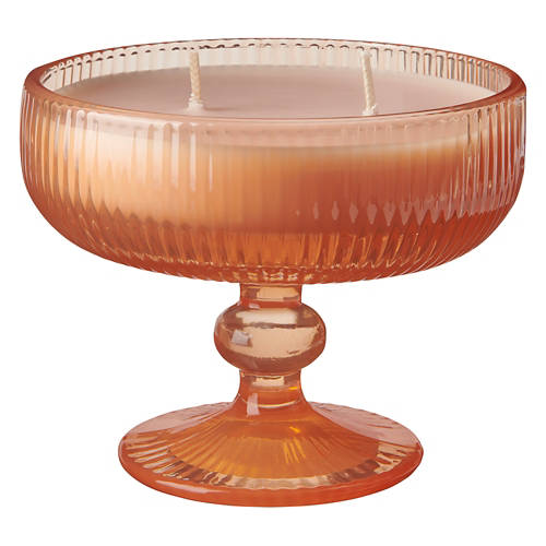 2 Wick Cocktail Glass Shaped Candle - Peach Bellini