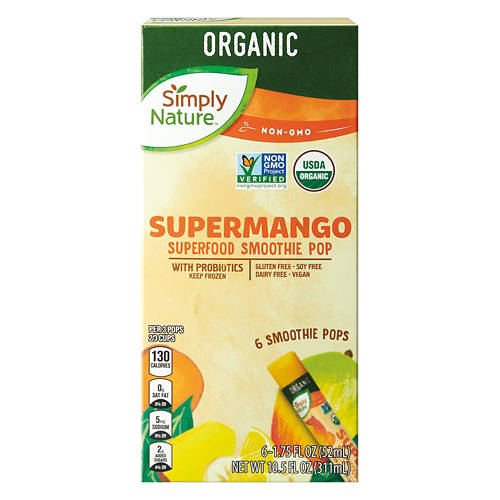 Organic Super Mango Smoothie Pop, 6 count Product Image Front shot 01