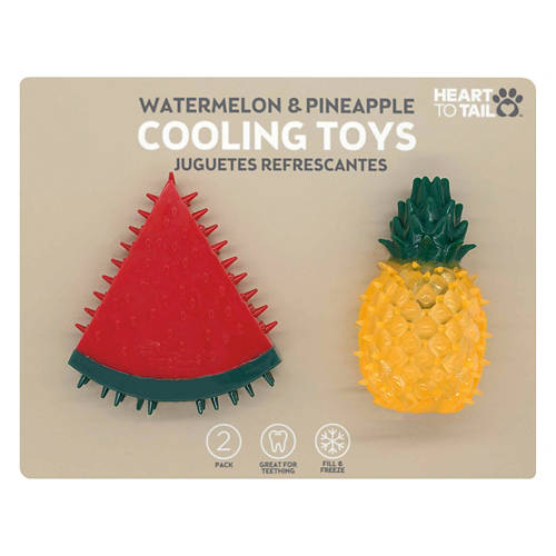 2 Pack Cooling Dog Toys - Watermelon/Pineapple Product Image Front shot 01