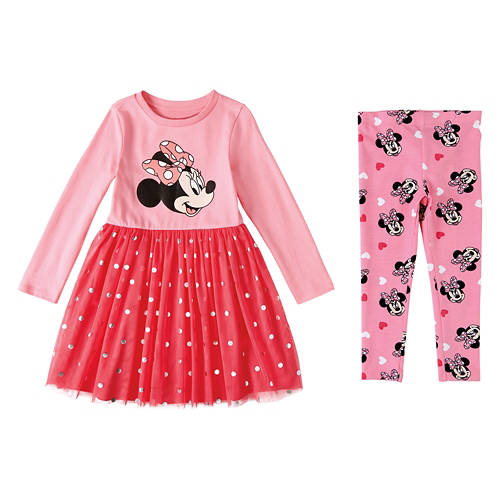 Childrens Minnie Character Long Sleeve Dress Set, S