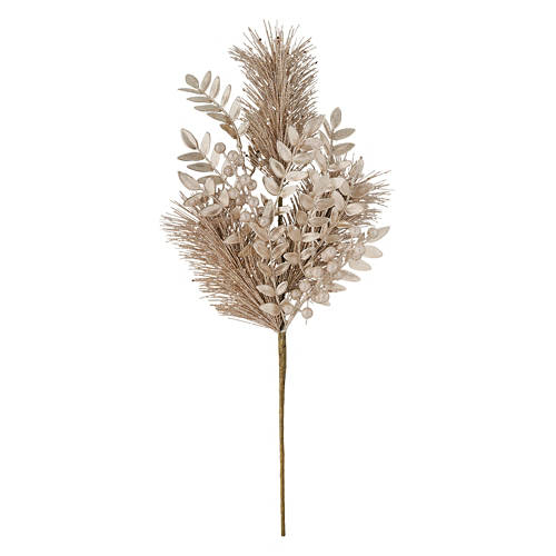 22" Holiday Faux Floral Stem - Sparkly Leaves