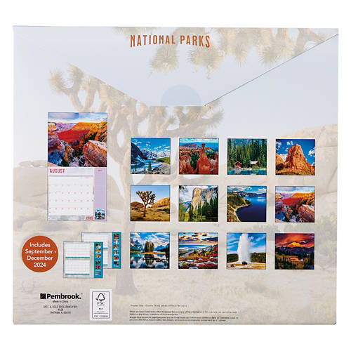 16 Month Year 2025 Wall Calendar - National Parks