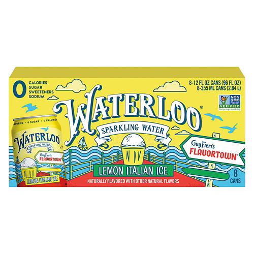 Sugar Free Lemon Italian Ice Sparkling Water - 8 pack, 12 fl oz Product Image Front shot 01