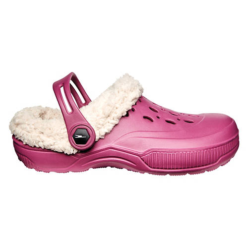 Ladies Warm Lined Clog - Pink, 7/8