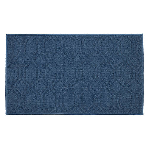 20" x  34" Rectangle Shaped Kitchen Accent Rug - Blue Polygon