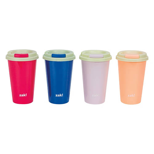 BPA Free 4 Pack Hot Beverage Tumblers, Multicolor