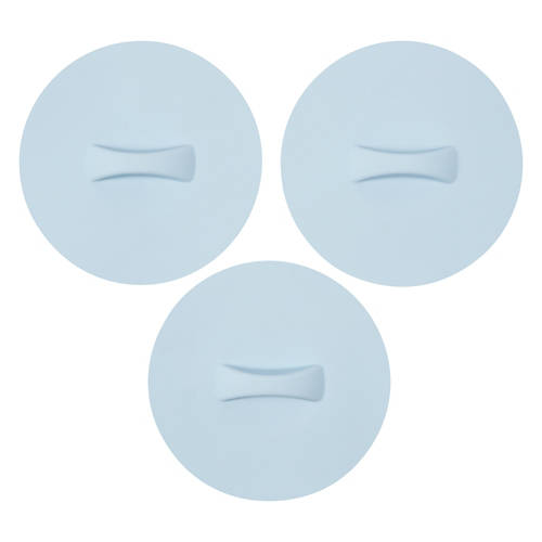 3 Piece Small Silicone Lids, Blue