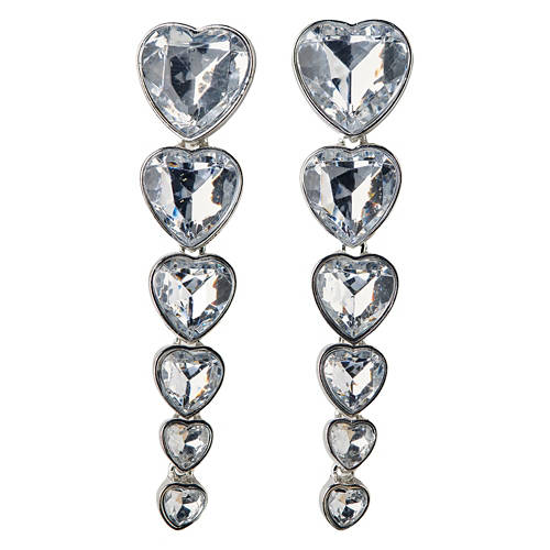 Ladies Valentine's Day Earrings - Crystal Hearts