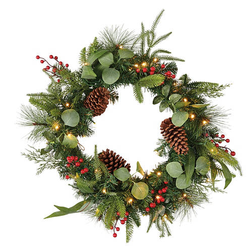 24" Holiday Wreath, Green