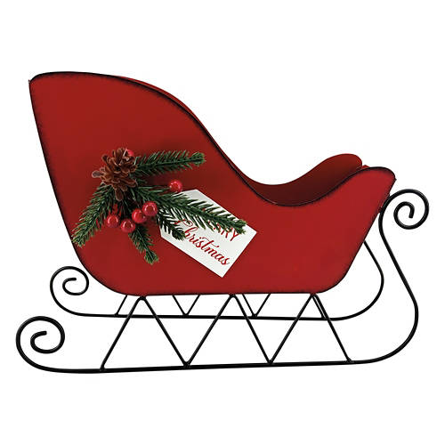 Holiday Table Top Decor - Red Sleigh