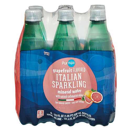 Grapefruit Flavored Italian Sparkling Mineral Water  - 6 pack, 16.9 fl oz