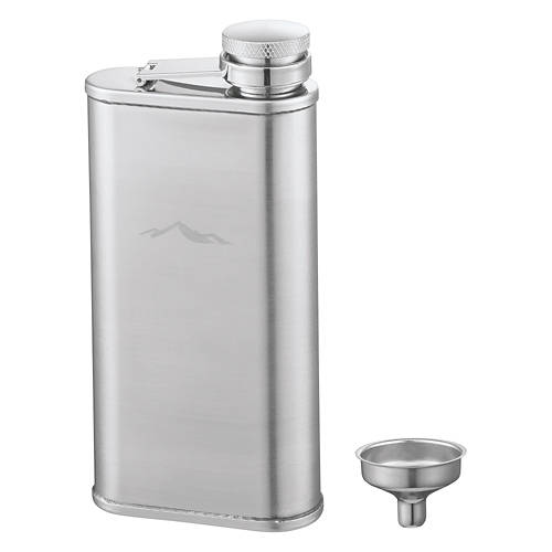 Stainless Steel Flask & Funnel Set, Silver