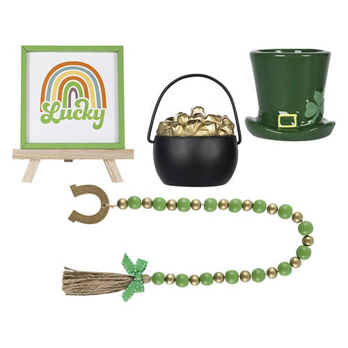 St. Patrick's Day Décor Tray Objects Collection - Pots of Gold