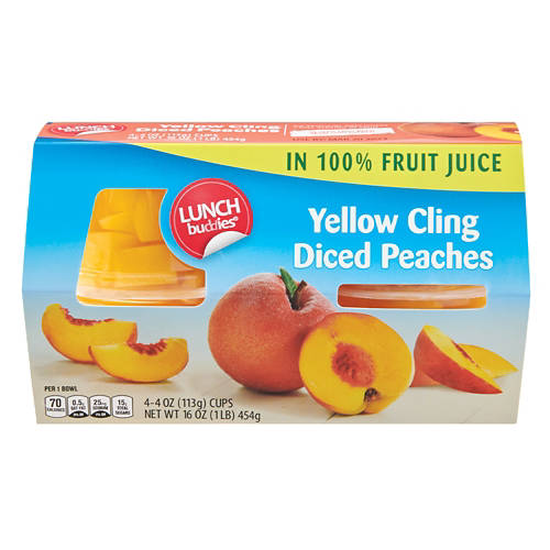 Peach  Fruit Bowl in 100% Juice - 4 pack, 4 oz Product Image Front shot 01