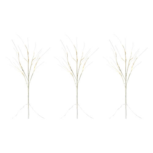 3 Pack Outdoor LED Birch Trees