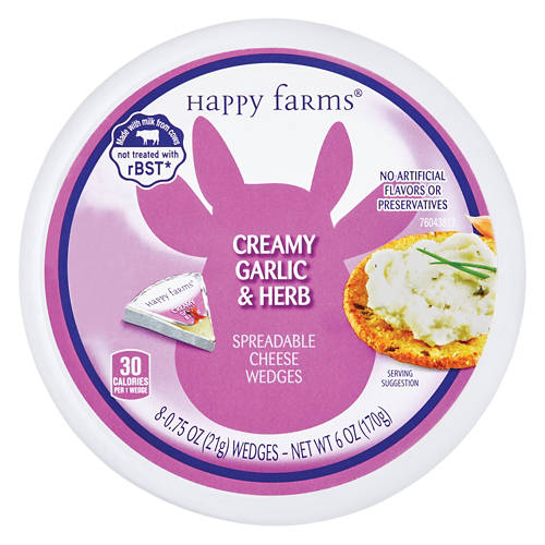 Garlic & Herb Spreadable Cheese Wedges, 6 oz