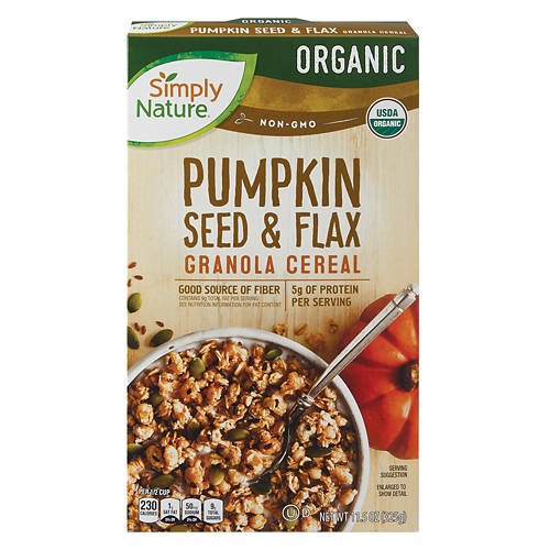 Organic  Pumpkin Seed & Flax Granola Cereal, 11.5 oz Product Image Front shot 01