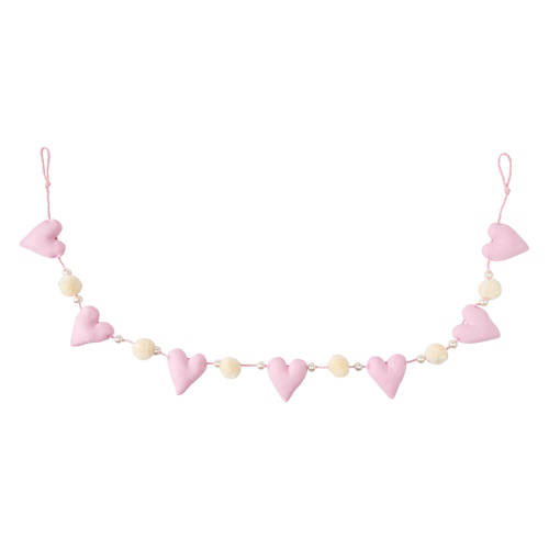 Valentine's Day Garland - Pink Hearts with Pearls