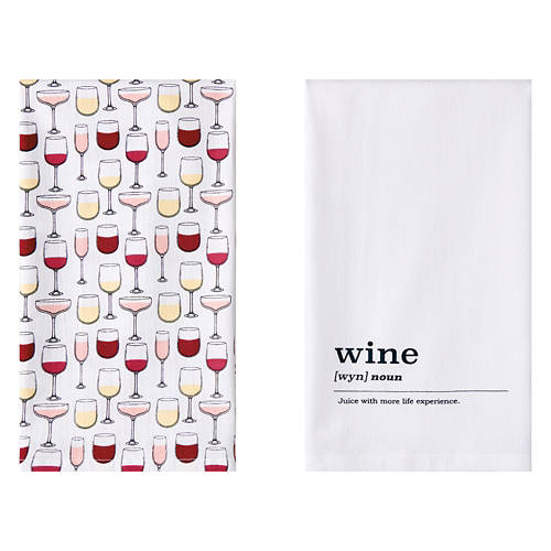 28” x 28” Tea Towels - Wine Definition, 2 Pack