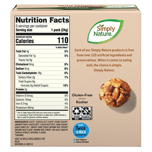 Trader Joe's Organic Chocolate Chip Granola Bites (2 Packs) – 4.25 Oz Each, Gluten Free, Dairy Free