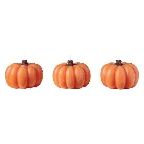 3 Pack Molded Fall Candle Pack - Orange Pumpkins, Small