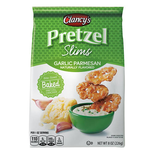 Garlic Parmesan Flavored Bite-Sized Baked Pretzel Cracker, 8 oz