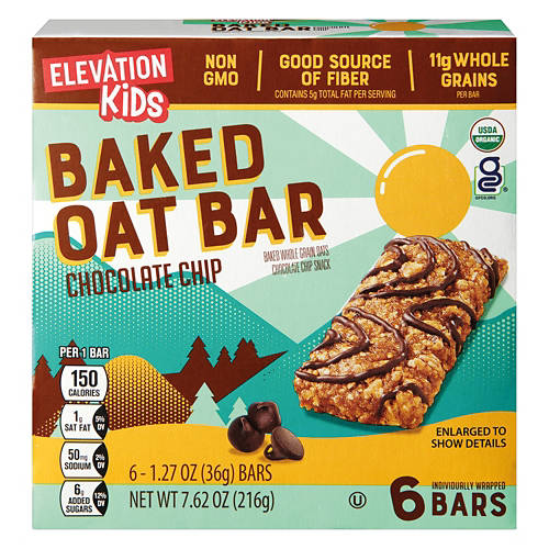 Chocolate Chip Kid's Baked Oat Bar, 6 count Product Image Front shot 01