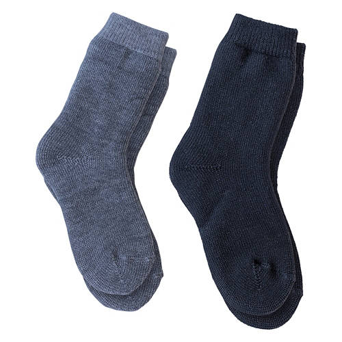 Ladies 2 Pack Brushed Winter Socks - Black/Gray