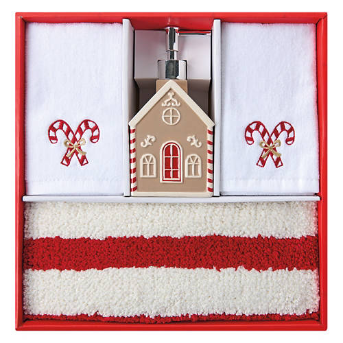 4 Pack Holiday Bathroom Set - Gingerbread House