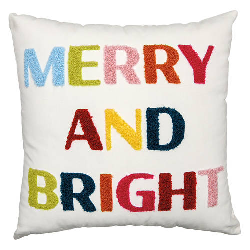 18” x 18” Square Holiday Decorative Pillow - Merry & Bright