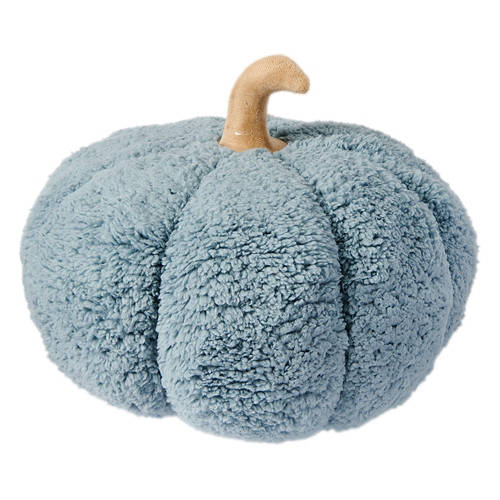 Jumbo Sherpa Pumpkin Pillow, Slate Blue