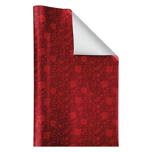 Heavyweight Premium Gift Wrap - Red Poinsettia