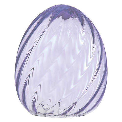 Spring Décor Colored Glass Egg - Lavender Swirl Egg