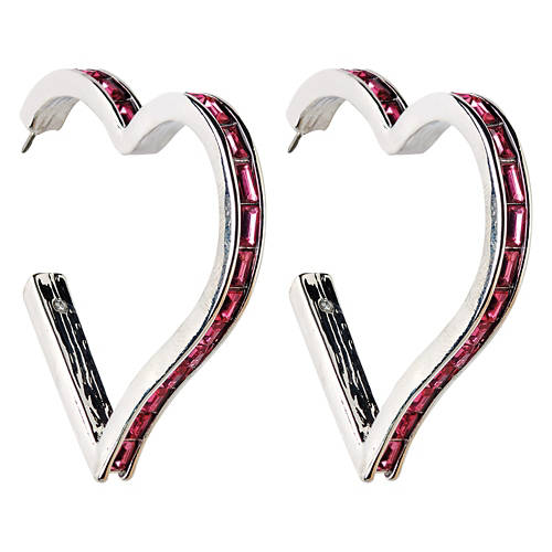 Ladies Valentine's Day Earrings - Hoop Hearts