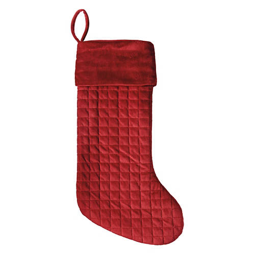 20” X 7” Quilted Holiday Stocking, Red