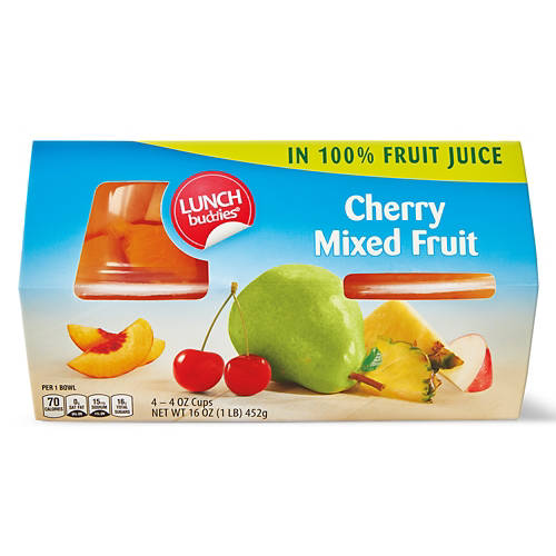 Cherry  Mixed Fruit in 100% Juice - 4 count, 4 oz