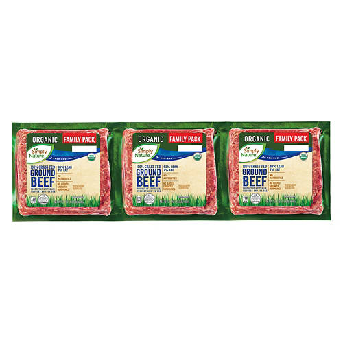 Non-GMO Organic 93% Grass Feed Ground Beef, 4 lb