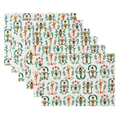 13” x 18” Holiday Placemats - Nutcracker, 6 Pack